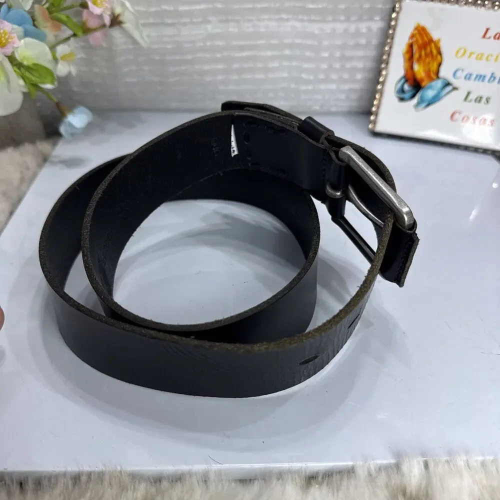 (H) TIMBERLAND Genuine Leather vintage black  belt , size 32